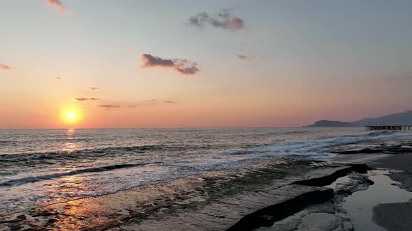 Cloudy Sunset at Sea Turkey Alanya 4 K