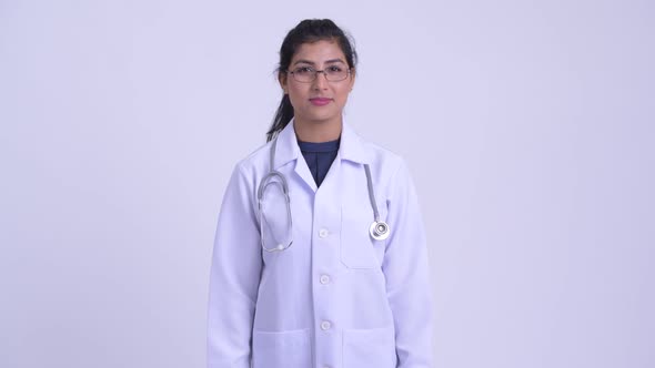 Young Beautiful Persian Woman Doctor with Eyeglasses