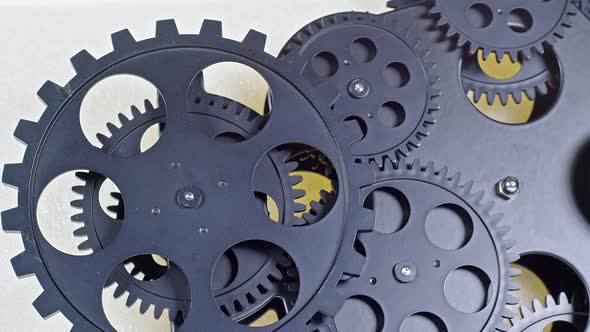 Black Cogwheel Gears Rotation 16