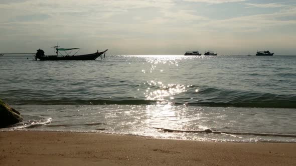 Beach and Sea During Sunset