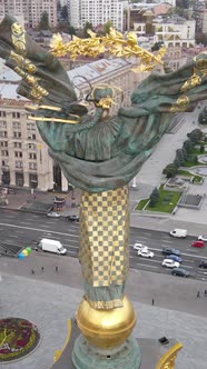 Vertical Video Kyiv Ukraine Independence Square Maidan