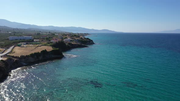 Aerial View of Katragaki Beach, Tragaki, Zakynthos, Greece
