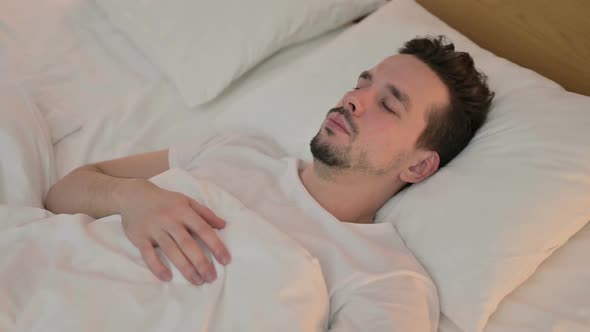 Shocked Young Man Wake Up From Nap