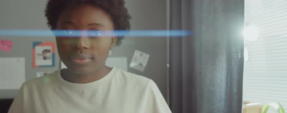 Portrait of Young African American Woman at Home