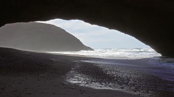 Arch on Legzira Beach, Atlantic Coast in Morocco