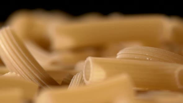 Type of Italian Pasta, Background, Black, Rotation, Close Up