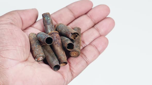 Handful Of Old Rusty Bullet Casings