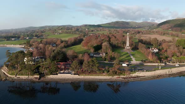 Aerial view over  Irish village