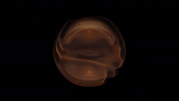 Looped Distortion Waves on Abstract Golden Sphere of Particles