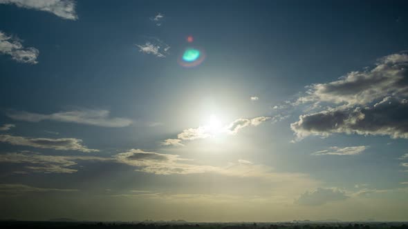 View of Colorful dramatic sky sunset or sunrise with Moving clouds background