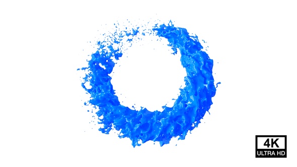 Blue Paint Circle Splash 4K