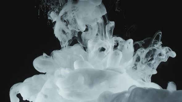 Clouds of White Paint in Water