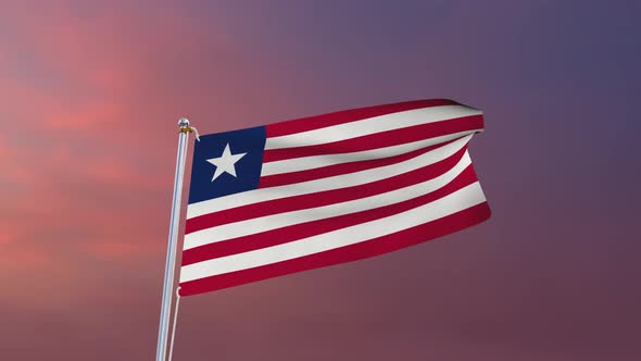 Flag Of Liberia Waving 4k