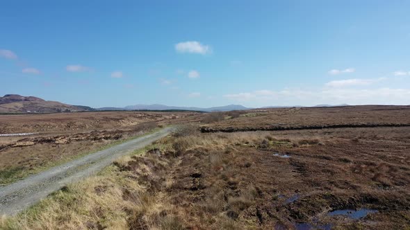 Flying Above Peatbog By Glenties in County Donegal  Ireland