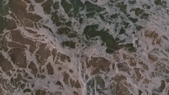 Soft Focus a Flowing Ocean Wave Water Surface From Top View