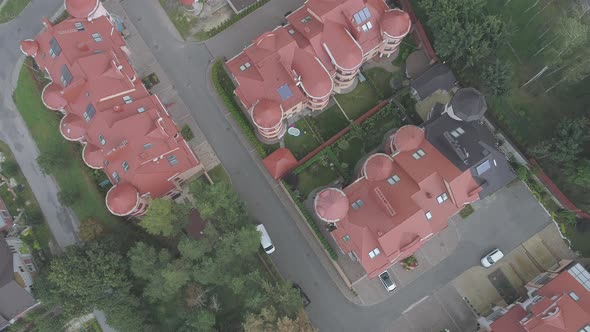 Aerial view of roofs