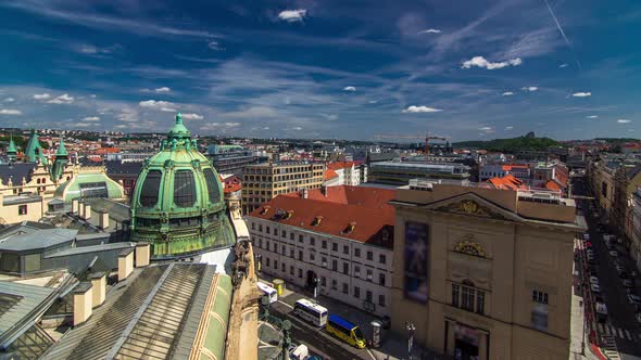 View From the Height Powder Tower in Prague Timelapse