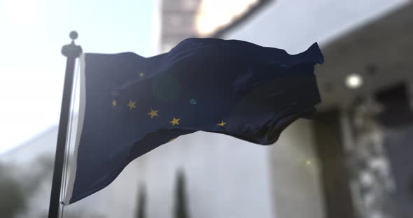 Alaska state flag waving