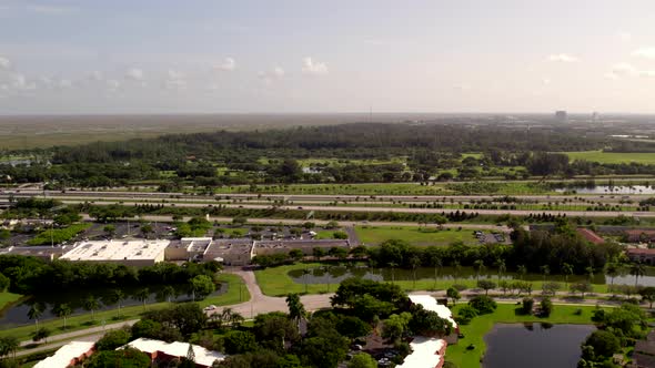 Aerial Video Highway 595 By Markham Park Sunrise Florida Usa