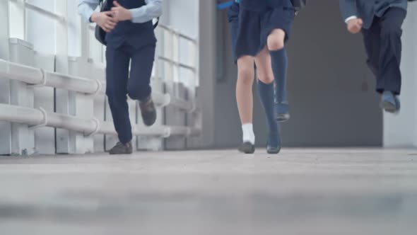 Schoolchildren in a Hurry