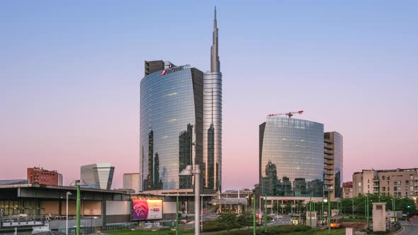 Gae Aulenti Modern Architecture in Milan Skyline