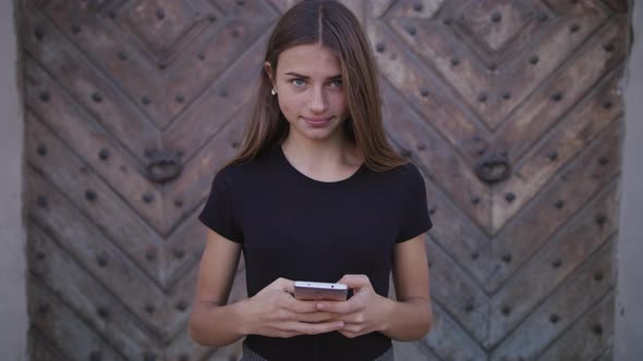 Close Up of Woman Hands Texting, Sending Sms on Smartphone