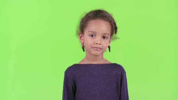 Baby Is Sad in an Empty Room. Green Screen