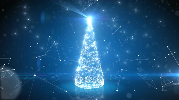 Christmas Tree Technology Style Blue