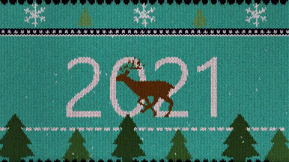 New Year 2021 Knitted Background