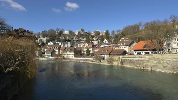 Aare River and buildings on the hill