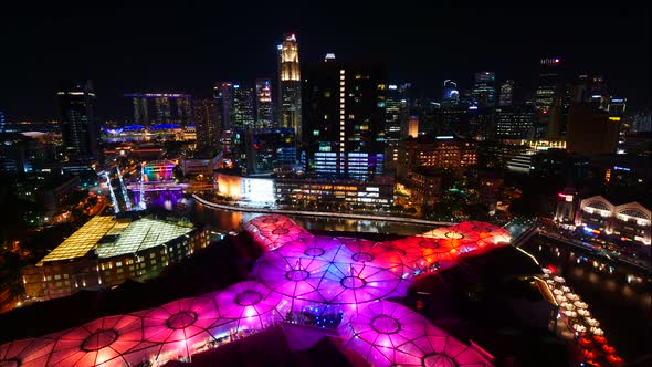 Time lapse of Building in Singapore city