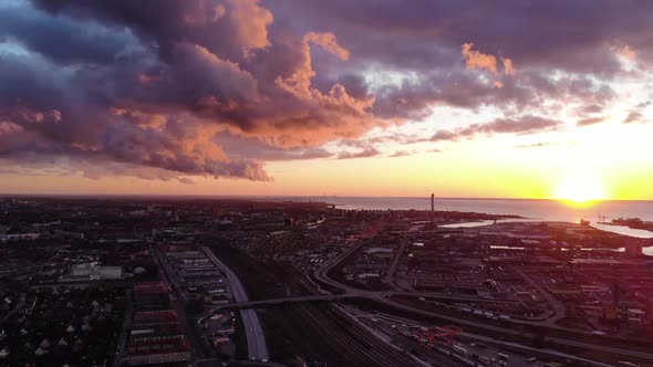 Hyperlapse Malmö evening time sunset Sweden