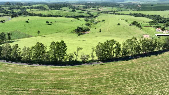 Farming landscape at countryside rural scenery.