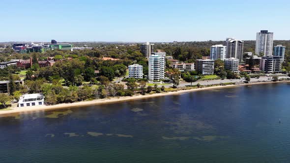 Aerial view of a City Coastline in Australia