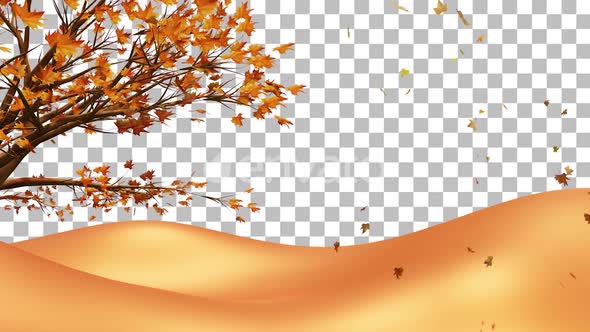 Background Single Tree Leaf Autumn 3D