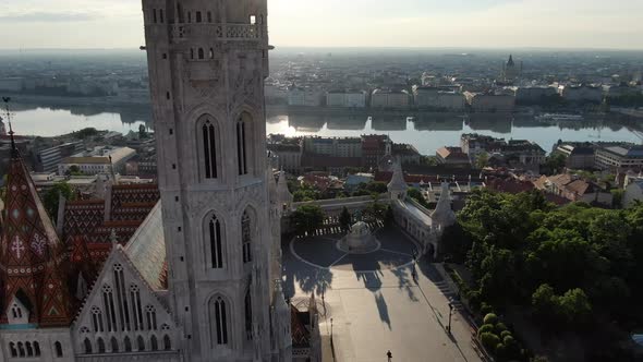 Matthias Church and Fisherman's Bastion (Halaszbastya) in Budapest, Hungary