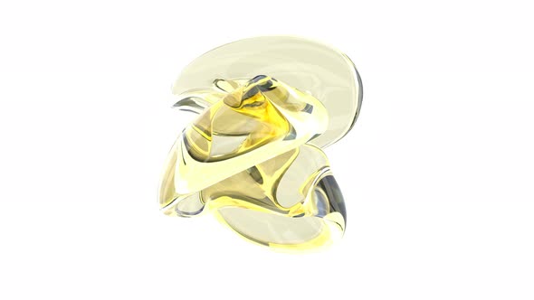 Abstract Yellow Glass Object Able to Loop Seamless