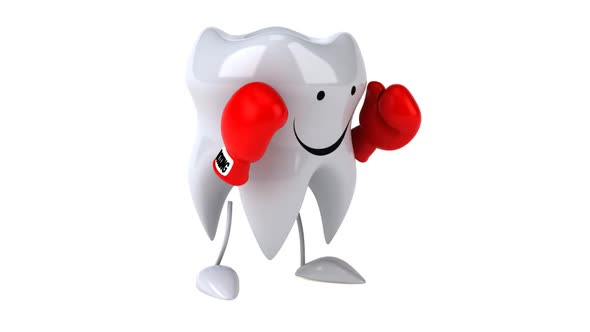 Fun 3D cartoon tooth boxing