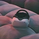 Close up of metaverse virtual reality goggles on a couch - VideoHive Item for Sale