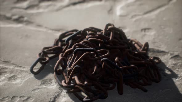 Vintage Rusty Hand-made Iron Chain