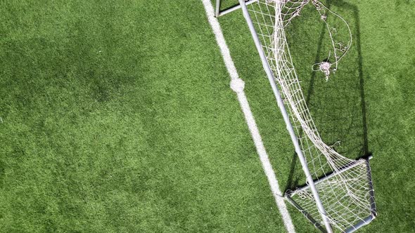 Aerial View of an Empty Soccer Field