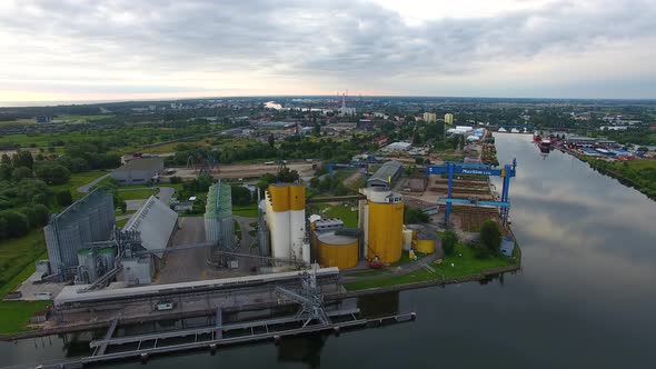 Aerial view of the port of Gdansk, Poland