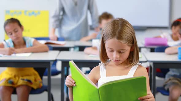 Schoolgirl doing her homework