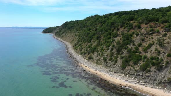 Aerial view to beautiful rocky coastline