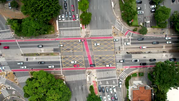 Famous intersection:  Reboucas Avenue and Brazil avenue at Sao Paulo Brazil.