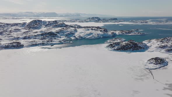 Drone Flight Over Ice Towards Coast By Sissiiut