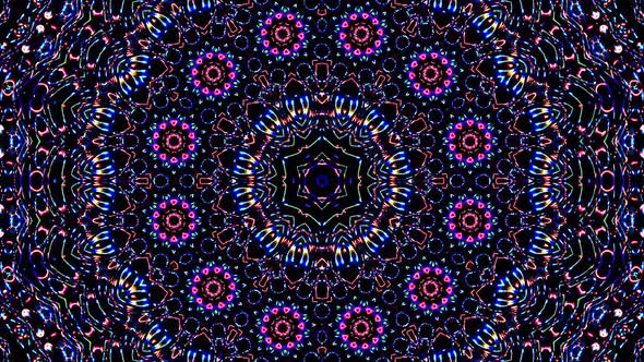 Abstract Kaleidoscope pattern with full colors. Magic mandala. 4k