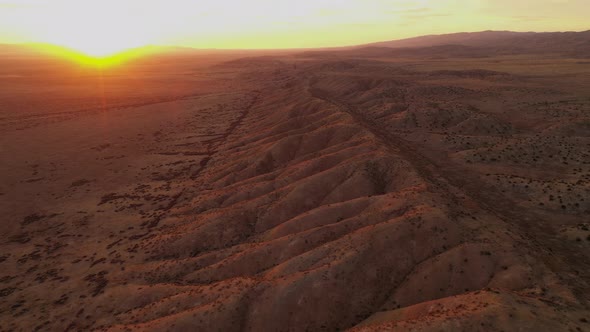 Aerial shot of the San Andreas Fault to the North West of Los Angeles