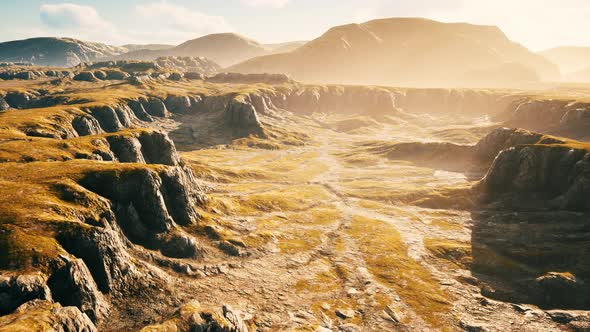 Mountain Scenery with Dry Grass in Afghanistan