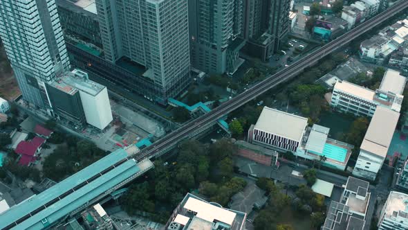 Bangkok Aerial View, Above Sukhumvit and Thonglor District in Thailand